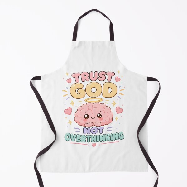 Item preview, Cute Christian Brain “Trust God Not Overthinking” Kawaii Faith Mental Health Pastel Aesthetic  designed and sold by JB-squared Design.