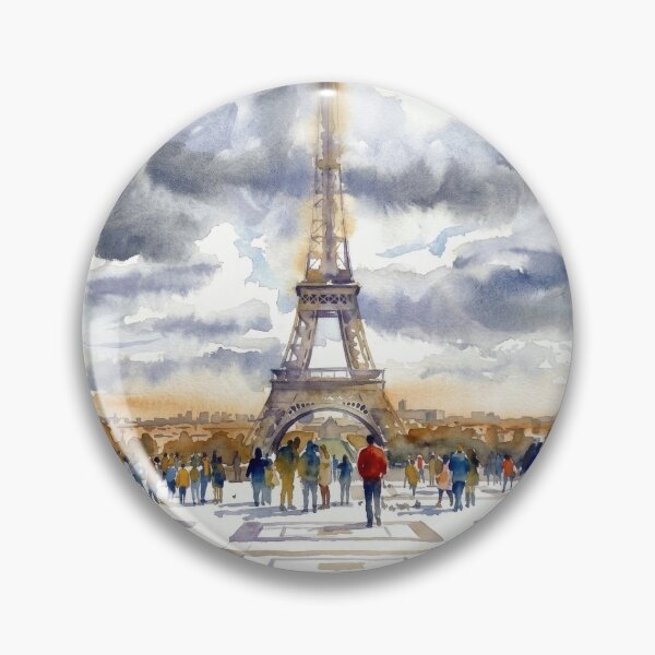 Item preview, Rainy Eiffel Tower Watercolor designed and sold by caracatita75.