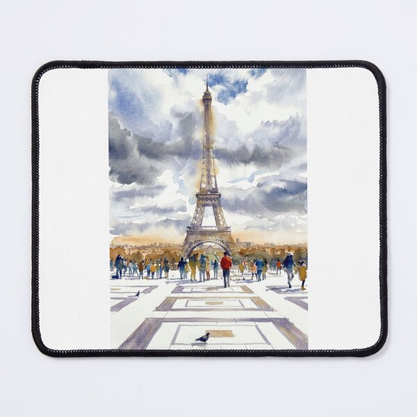 Item preview, Rainy Eiffel Tower Watercolor designed and sold by caracatita75.