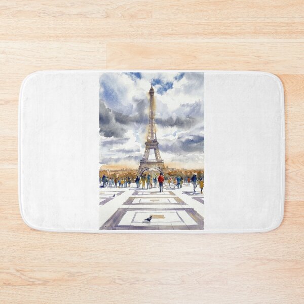 Item preview, Rainy Eiffel Tower Watercolor designed and sold by caracatita75.