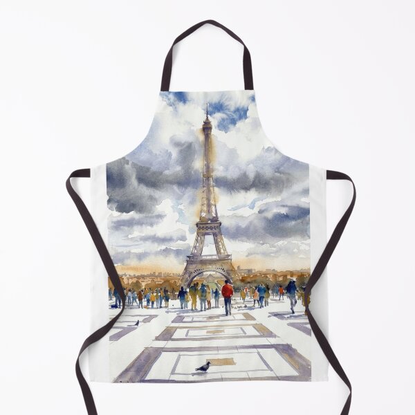 Item preview, Rainy Eiffel Tower Watercolor designed and sold by caracatita75.