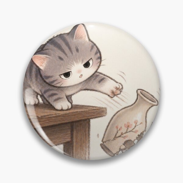Item preview, Mischievous Cat Knocking Vase designed and sold by LovelyCatGalaxy.