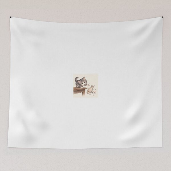 Item preview, Mischievous Cat Knocking Vase designed and sold by LovelyCatGalaxy.