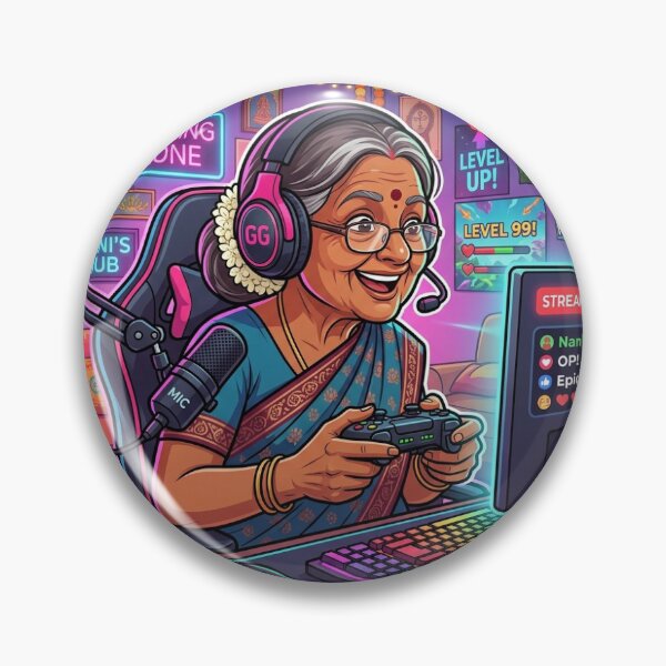 Item preview, Funny Gamer Grandma Sticker - Indian Nani Gaming Decal - Cool Grandma Live Streaming Art - Saree Gamer Girl Vinyl - Unique Gaming Gift for Laptop, PC Setup, and Journal. designed and sold by Stick - O - pedia.