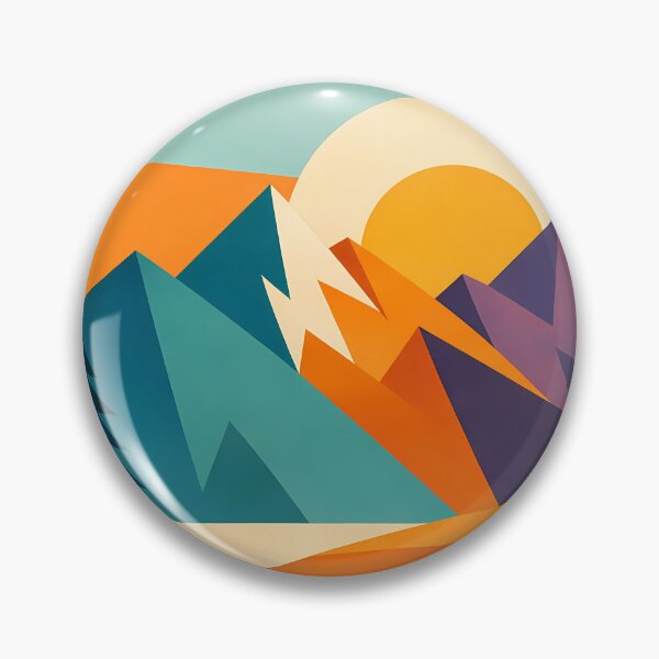 Item preview, Geometric Mountain Sunset Landscape designed and sold by InkSmithery.