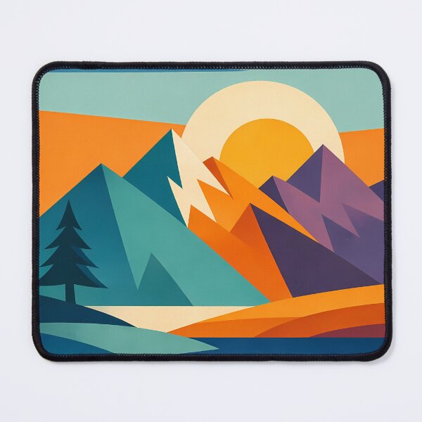 Item preview, Geometric Mountain Sunset Landscape designed and sold by InkSmithery.