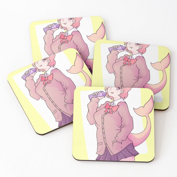 Item preview, Sherbet Drinking Soda – Cute Shark Girl Anime Sticker designed and sold by SovereignAngel.