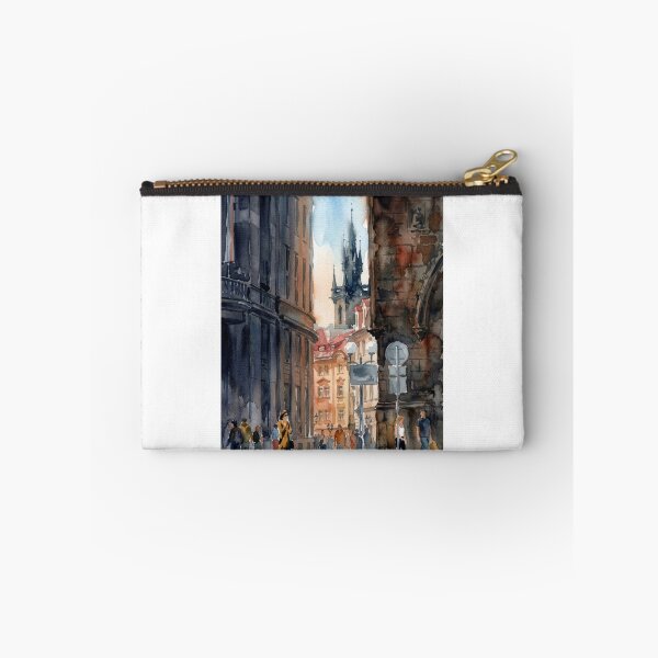 Item preview, Gothic Prague Streets - Bustling Old Town Watercolor designed and sold by caracatita75.