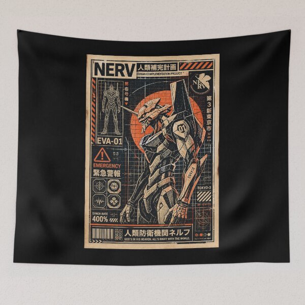 Item preview, Vintage EVA-01 Mecha Blueprint Retro Anime Technical Poster Shirt designed and sold by zumerdiego.