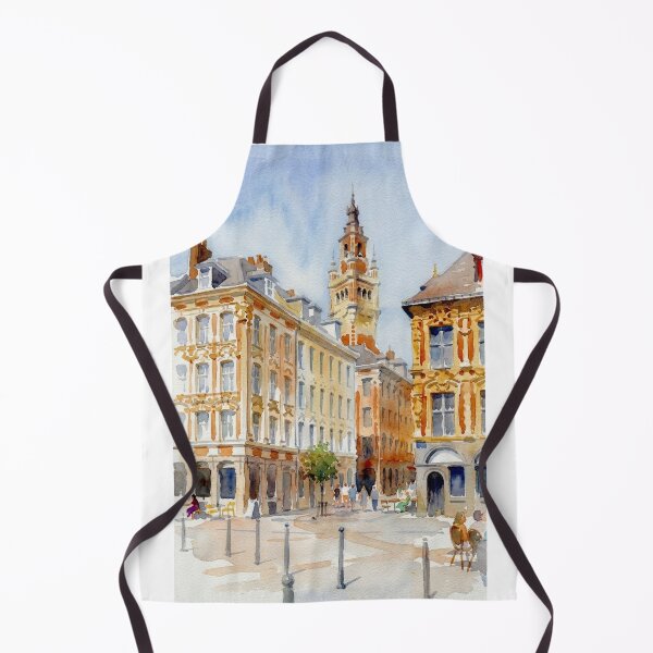 Item preview, Lille Historic Square and Belfry - Watercolor View designed and sold by caracatita75.