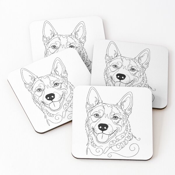 Item preview, Australian Cattle Dog One Line Art – Minimalist Dog Illustration designed and sold by Pfotenfaden.