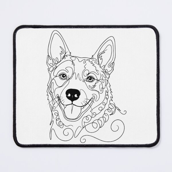 Item preview, Australian Cattle Dog One Line Art – Minimalist Dog Illustration designed and sold by Pfotenfaden.