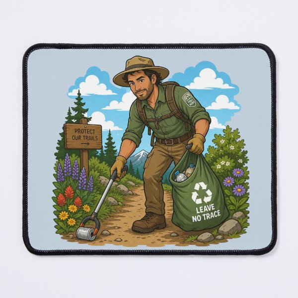 Item preview, Trail Hero Cleanup Hiking Landscape designed and sold by BROHLine Studio.