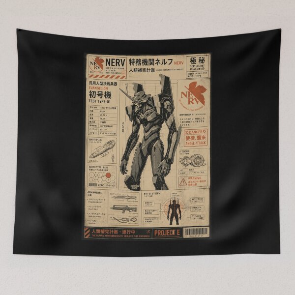 Item preview, Vintage EVA-01 Mecha Blueprint Retro Anime Technical Poster Shirt designed and sold by zumerdiego.