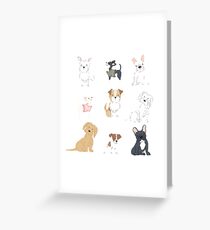 Collection of small breed dogs Greeting Card