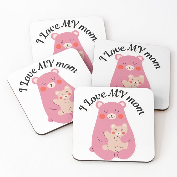 Item preview, I Love My Mom Pink Bear designed and sold by SoftAuraStudi0.