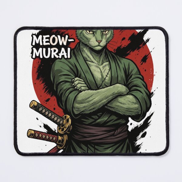 Item preview, Meow-murai Anime Samurai Cat Parody Swordsman designed and sold by WelLarsDigitals.