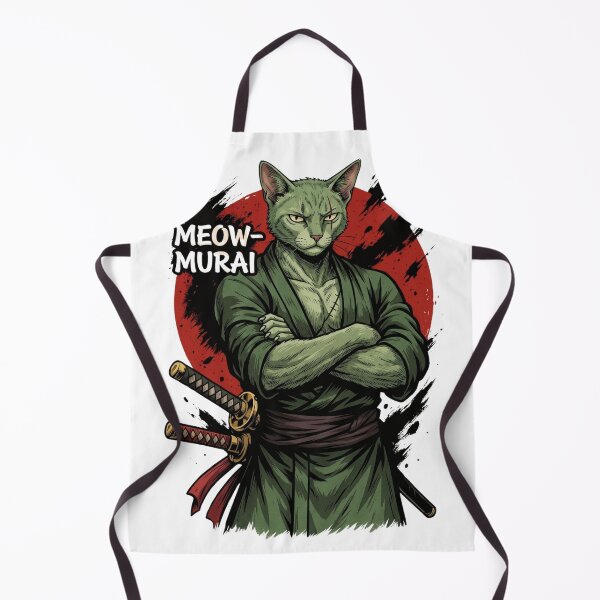 Item preview, Meow-murai Anime Samurai Cat Parody Swordsman designed and sold by WelLarsDigitals.