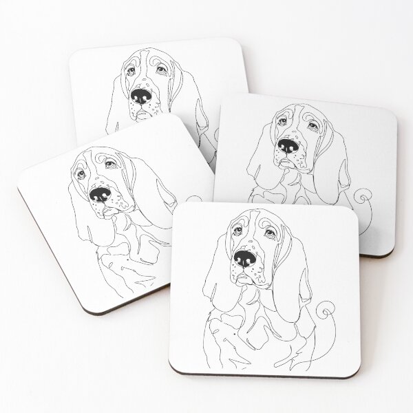 Item preview, Basset Hound One Line Art – Minimalist Dog Illustration designed and sold by Pfotenfaden.