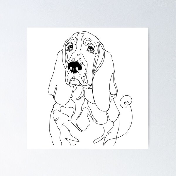 Item preview, Basset Hound One Line Art – Minimalist Dog Illustration designed and sold by Pfotenfaden.