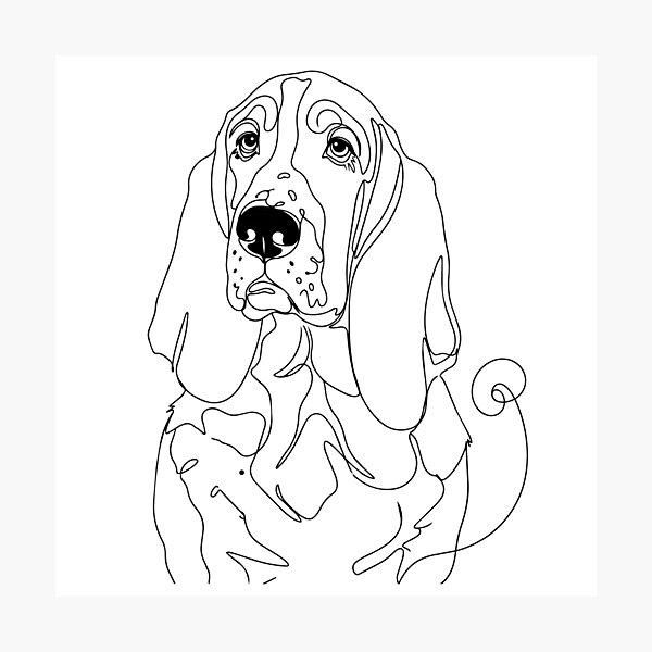 Item preview, Basset Hound One Line Art – Minimalist Dog Illustration designed and sold by Pfotenfaden.