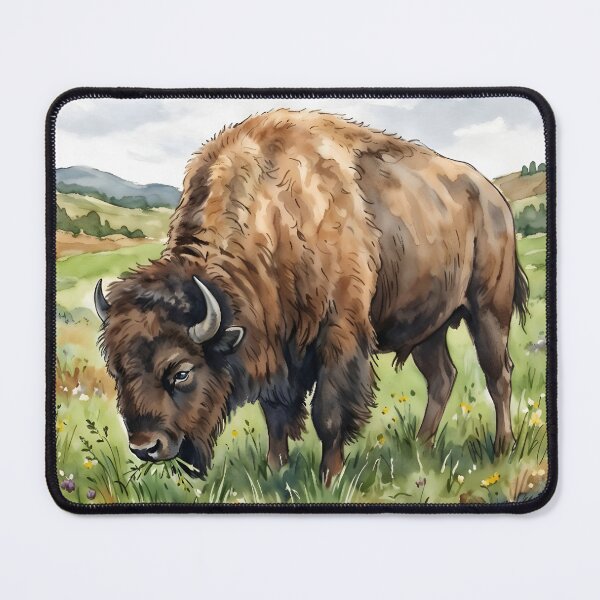 Item preview, American Bison - Buffalo Prairie Wildlife Illustration designed and sold by RubisLeaf.