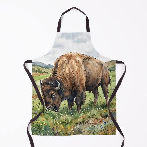 Item preview, American Bison - Buffalo Prairie Wildlife Illustration designed and sold by RubisLeaf.