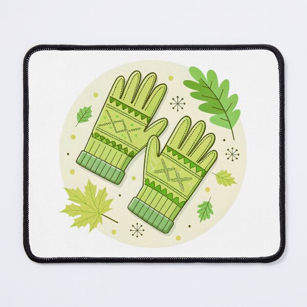 Item preview, Cozy Green Winter Gloves with Leafy Autumn Charm designed and sold by JAMESAMORN.