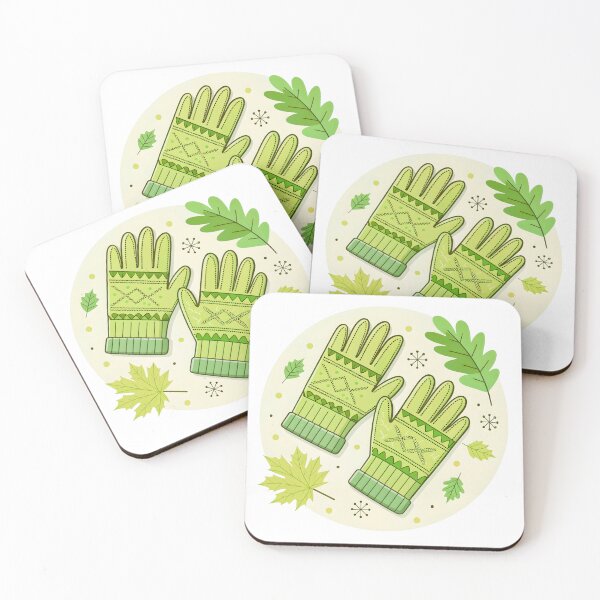 Item preview, Cozy Green Winter Gloves with Leafy Autumn Charm designed and sold by JAMESAMORN.