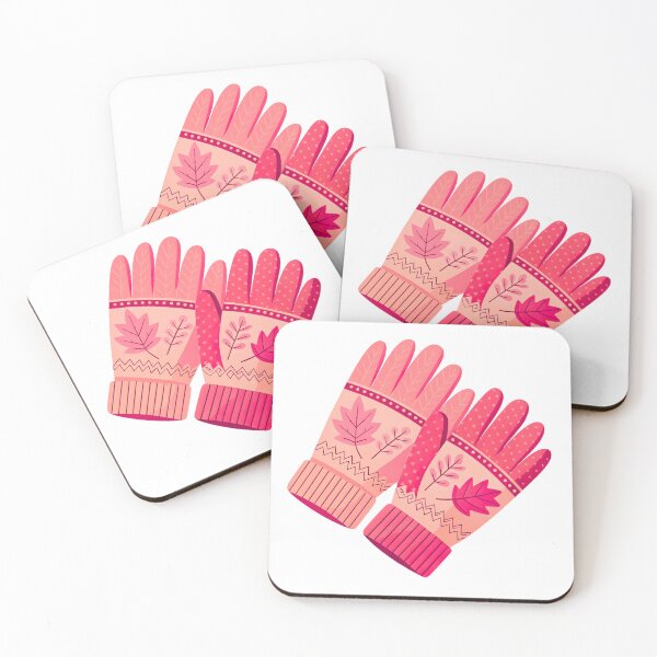 Item preview, Cute Pink Winter Gloves with Leaf Pattern Illustration designed and sold by JAMESAMORN.