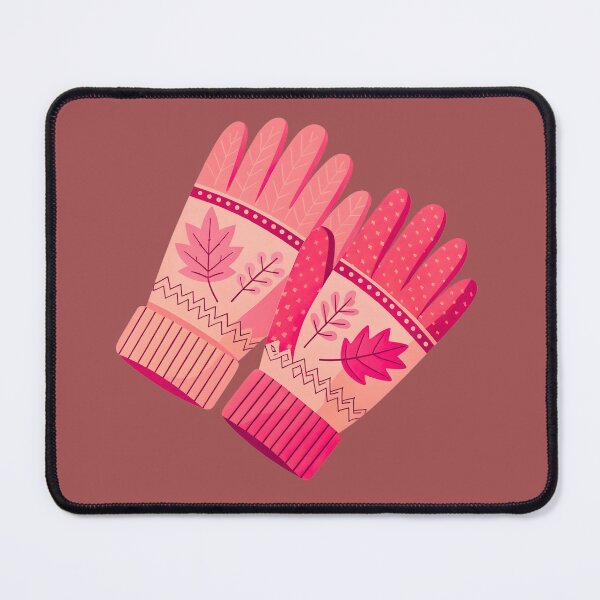 Item preview, Cute Pink Winter Gloves with Leaf Pattern Illustration designed and sold by JAMESAMORN.