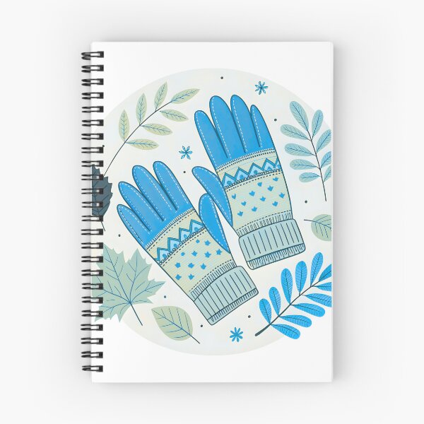 Item preview, Cozy Blue Winter Gloves with Autumn Leaves Illustration designed and sold by JAMESAMORN.