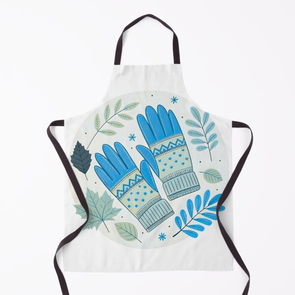 Item preview, Cozy Blue Winter Gloves with Autumn Leaves Illustration designed and sold by JAMESAMORN.