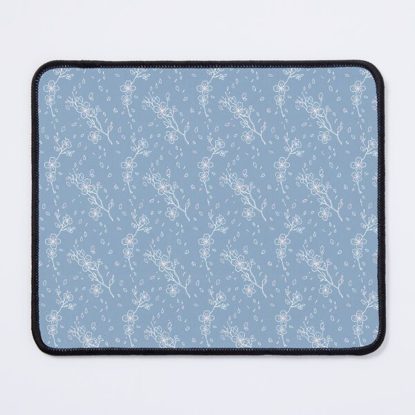 Item preview, Blue Floral Line Art Seamless Pattern – Minimal Cherry Blossom Outline Design designed and sold by GraceInNatureCo.