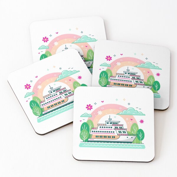 Item preview, Adorable Kawaii Cruise Boat Illustration designed and sold by JAMESAMORN.