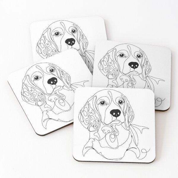 Item preview, Beagle One Line Art – Modern contour design for dog lovers designed and sold by Pfotenfaden.