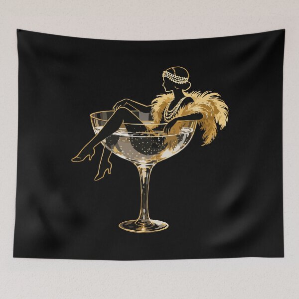 Item preview, Golden elegance: Flapper girl in champagne designed and sold by Pineapple-Tree.
