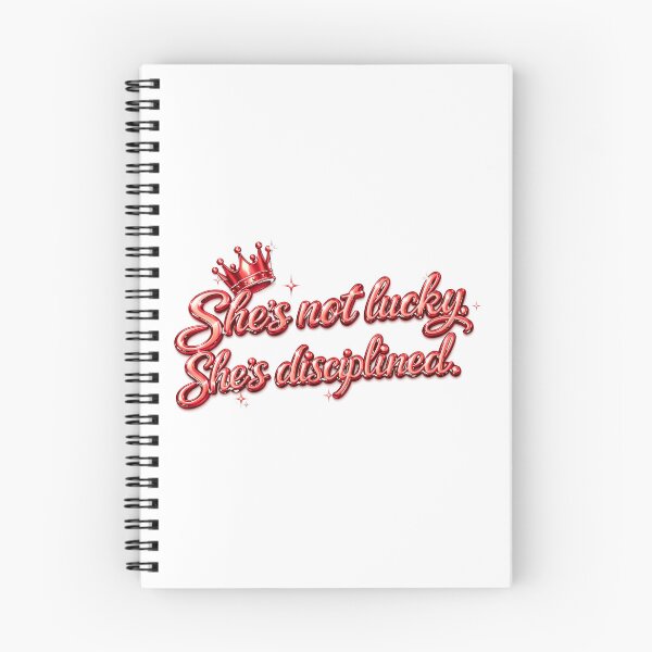 Item preview, She’s Not Lucky, She’s Disciplined - Red Chrome 3D Crown Motivational Quote for T-Shirt, Sticker, Phone case, mug, bag, hoodie, clock designed and sold by ArtByTripti.