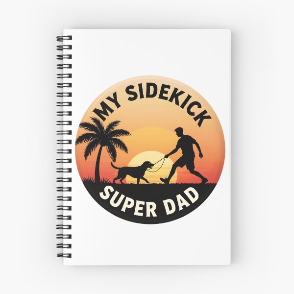 Item preview, My Sidekick Super Dad Dog Sunset Silhouette T-Shirt Design designed and sold by FestivityFinds.