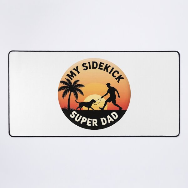 Item preview, My Sidekick Super Dad Dog Sunset Silhouette T-Shirt Design designed and sold by FestivityFinds.