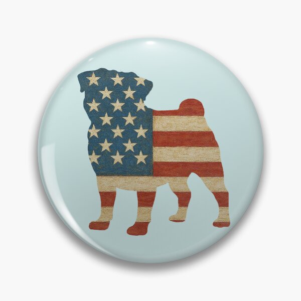 Item preview, Pug Dog American Flag Sticker designed and sold by candiscamera.