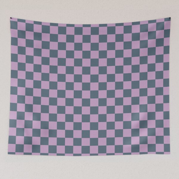 Item preview, Lilac & dark electric blue checkered designed and sold by Mint + Midnight.
