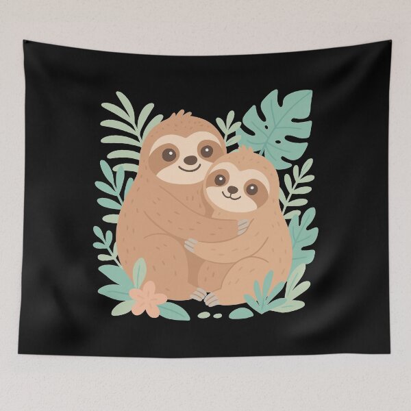 Item preview, Cuddly sloths in a jungle design designed and sold by Pineapple-Tree.