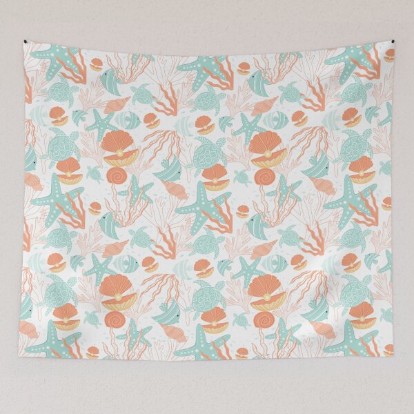 Item preview, Ocean Animals And Pearls Condensed Seamless Pattern designed and sold by thecherishlane.