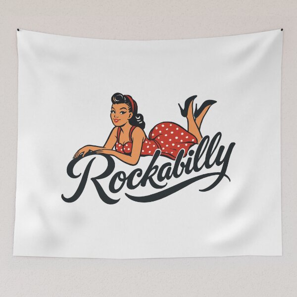 Item preview, Rockabilly pinup woman in petticoat rock'n'roll designed and sold by Pineapple-Tree.