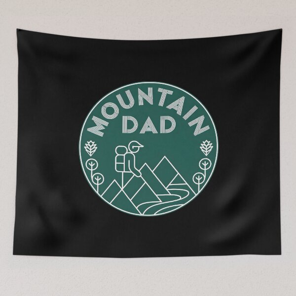 Item preview, Mountain Dad Hiking Badge Minimal Line Art Baseball Cap Design designed and sold by FestivityFinds.
