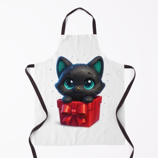 Item preview, Black Cat in Gift Box | Kawaii Kitty with Red Ribbon Bow | Cute Surprise Cat Illustration designed and sold by PrintCreations9.