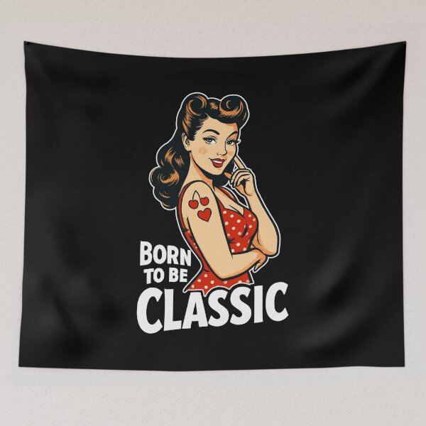 Item preview, Born to Be Classic – Pin-Up Woman in Retro Style designed and sold by Pineapple-Tree.