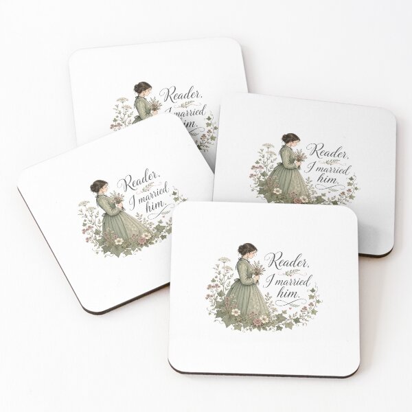 Item preview, Jane Eyre Reader I Married Him Vintage Floral Quote designed and sold by Fenay Designs.