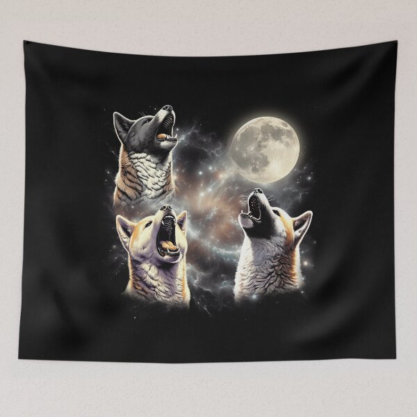 Item preview, Akita Howling Moon Lover Dog designed and sold by MosaikkiArt.